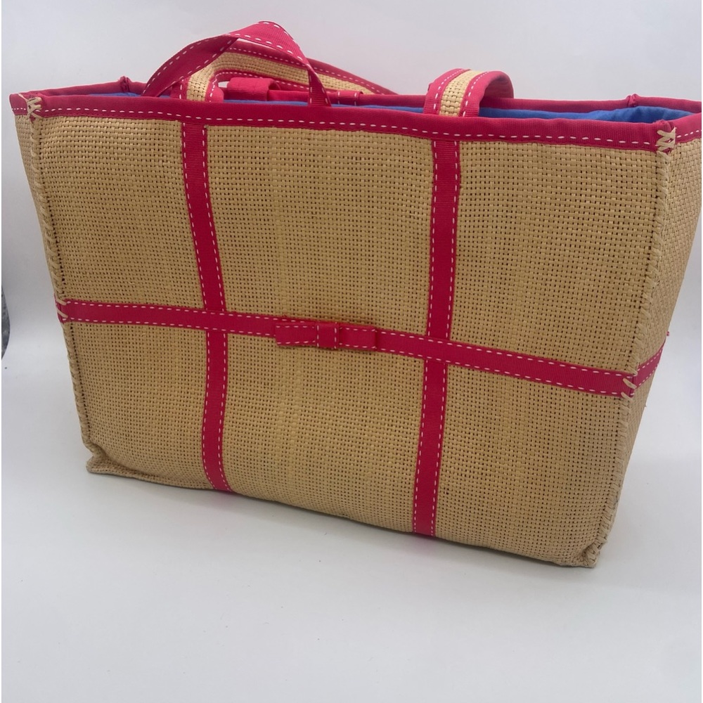 Lauren Ralph Lauren Tan and Pink Tote Bag
